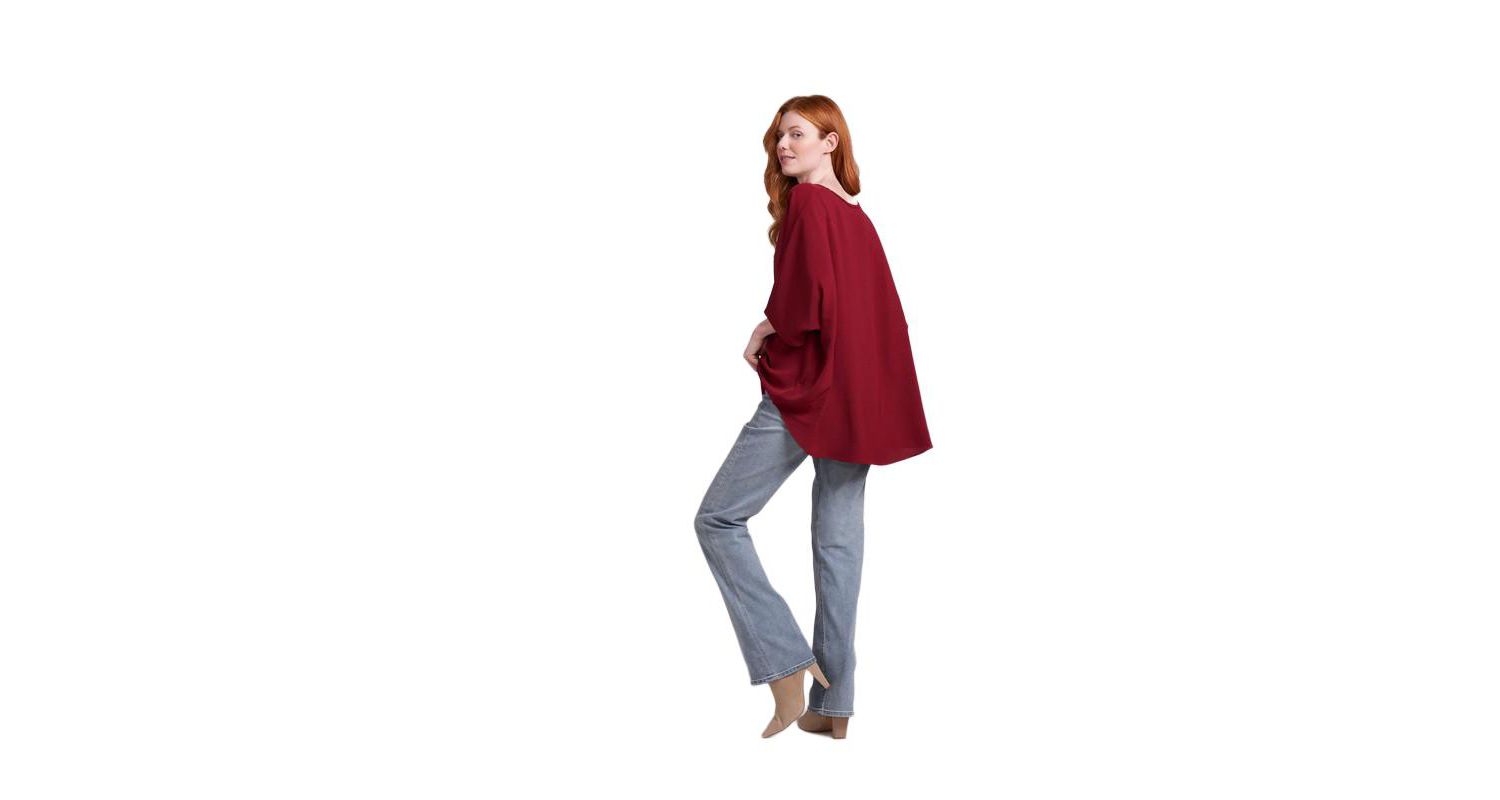 Women's Claire Very Oversided Lightwieght V-Neck Top