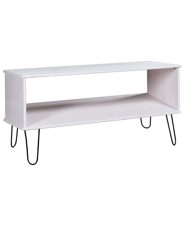 vidaXL Coffee Table New York White Solid Pine Wood Macy's