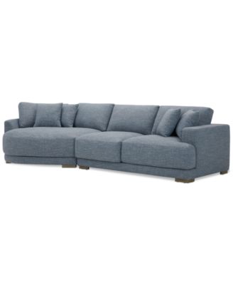 Furniture - 135" 2-Pc. Fabric Sectional with Cuddler