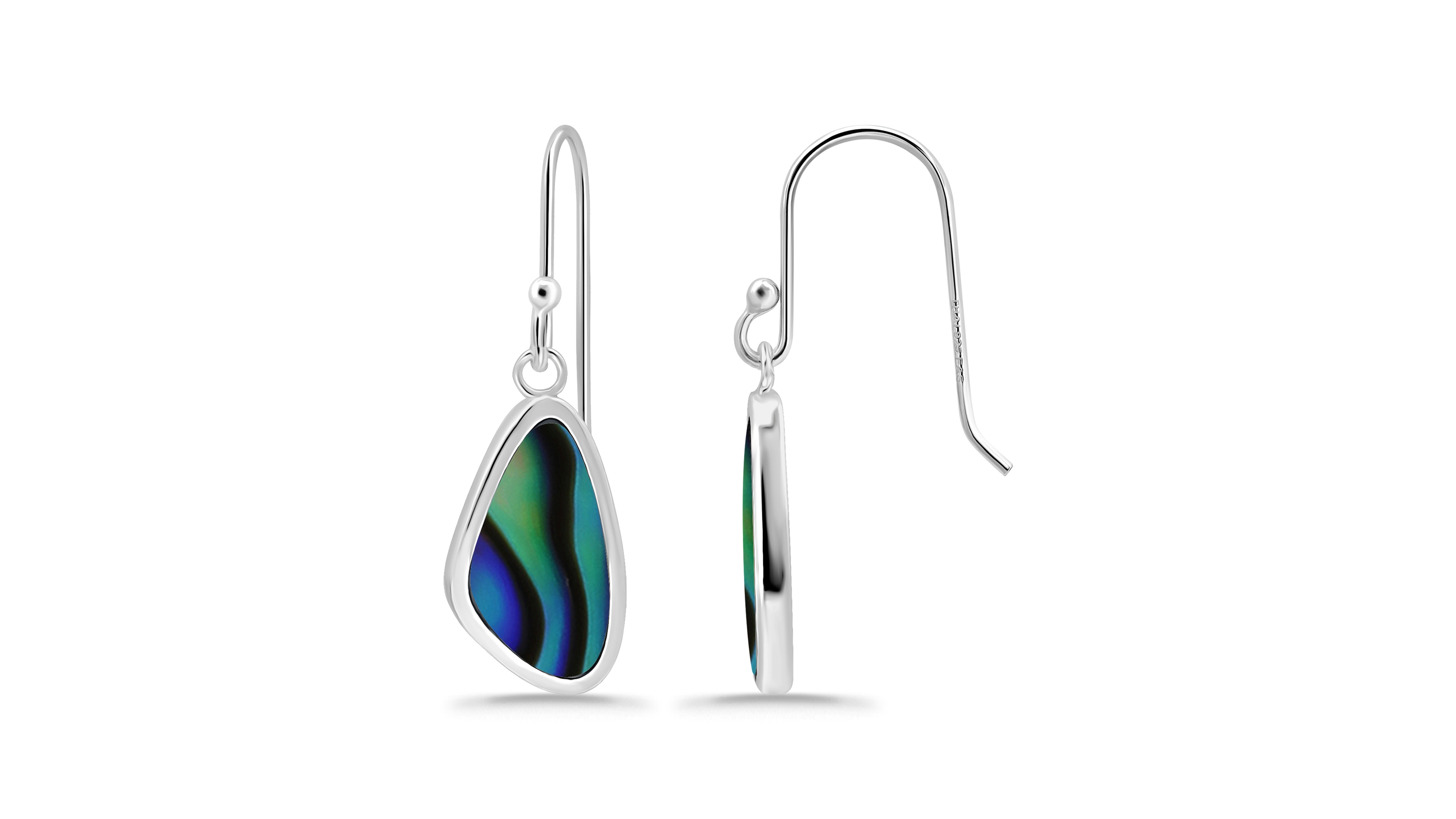 Macy's Abalone Inlay Freeform Fishhook Drop Earrings
