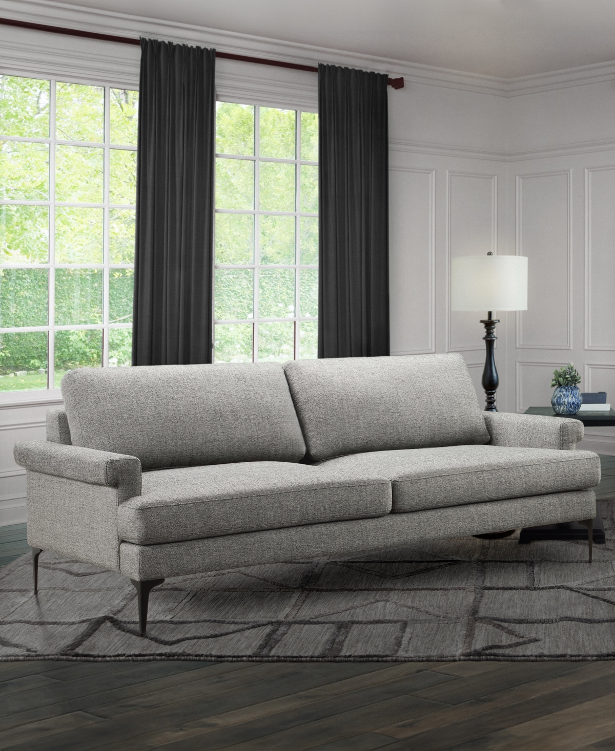 Shop Abbyson Living Evella 84" Fabric Sofa In Gray
