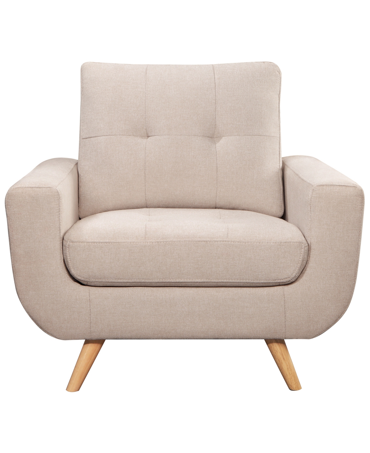 Shop Abbyson Living Paige 40.5" Stain-resistant Fabric Armchair In Ivory