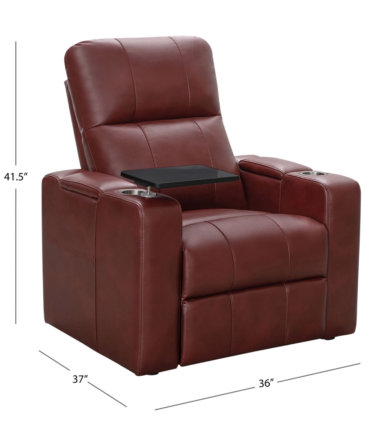 Shop Abbyson Living Rider 36" Power Theater Recliner With 1 Table In Red