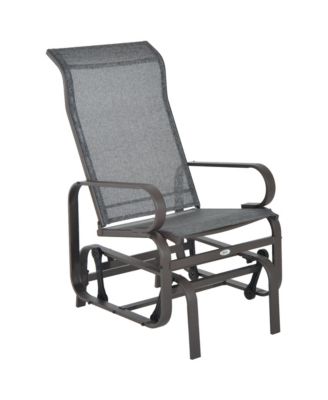 Gliding Lounger Chair, Outdoor Swinging Chair with Smooth Rocking Arms and Lightweight Construction for Patio Backyard, Grey