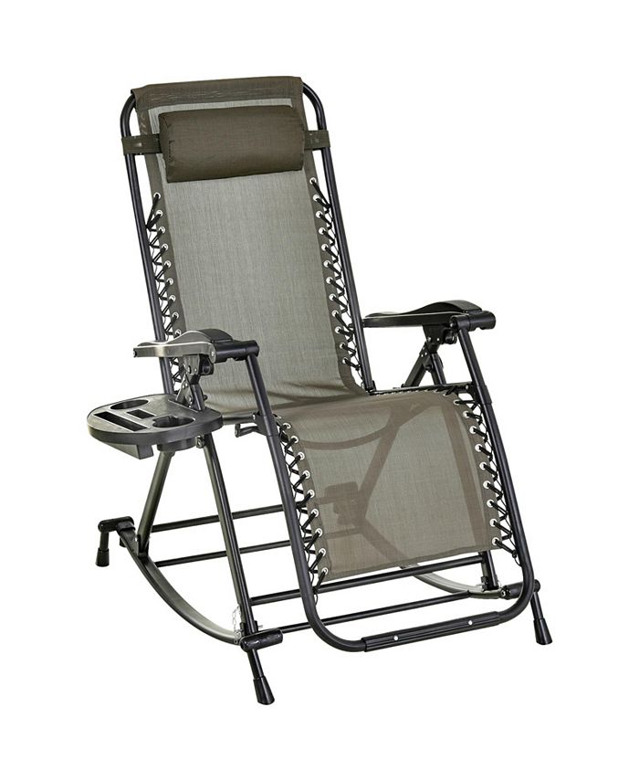 Outsunny Zero Gravity Reclining Rocking Chair Lounge Rocker