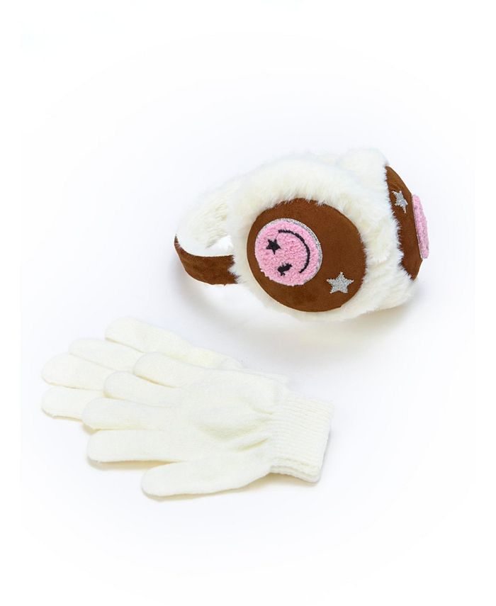 InMocean Rainbow Sugar Big Girls Earmuff with Patches and Gloves, 2