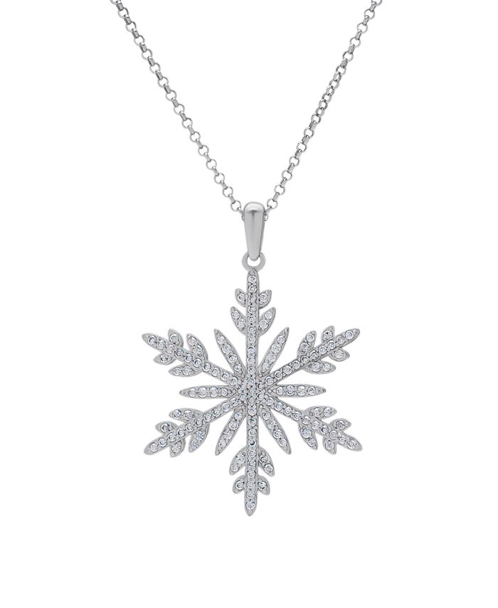 Macy's Cubic Zirconia Snowflake Pendant Necklace - Macy's