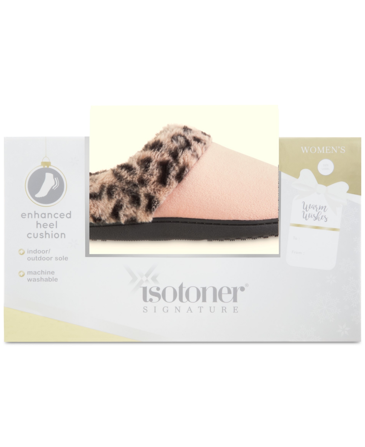 Women's Fleece-Trim Velour Hoodback Boxed Slippers - Evening Sand