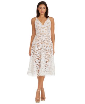 Dress the Population Blair Sequin Lace Fit and Flare Midi Dress