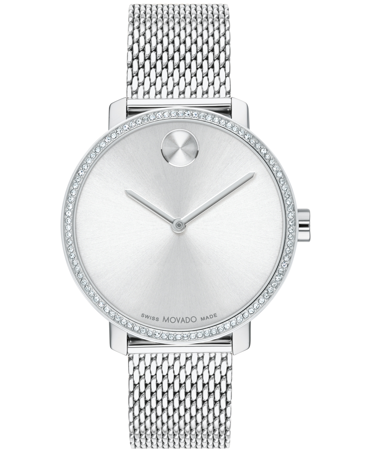 Women's Swiss Bold Shimmer Stainless Steel Mesh Bracelet Watch 34mm - Silver-tone