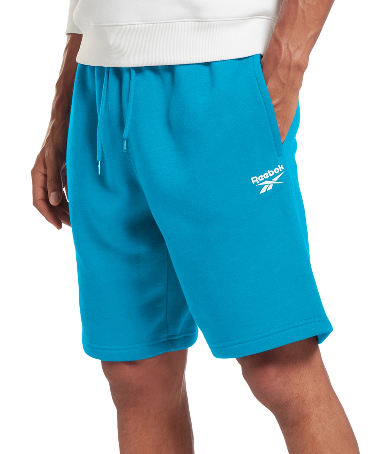 Reebok Men's Identity Regular-fit Logo-print Sweat Shorts In Hoops Blue