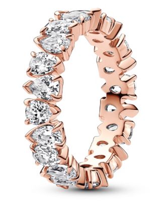 Cubic Zirconia Alternating Band Ring