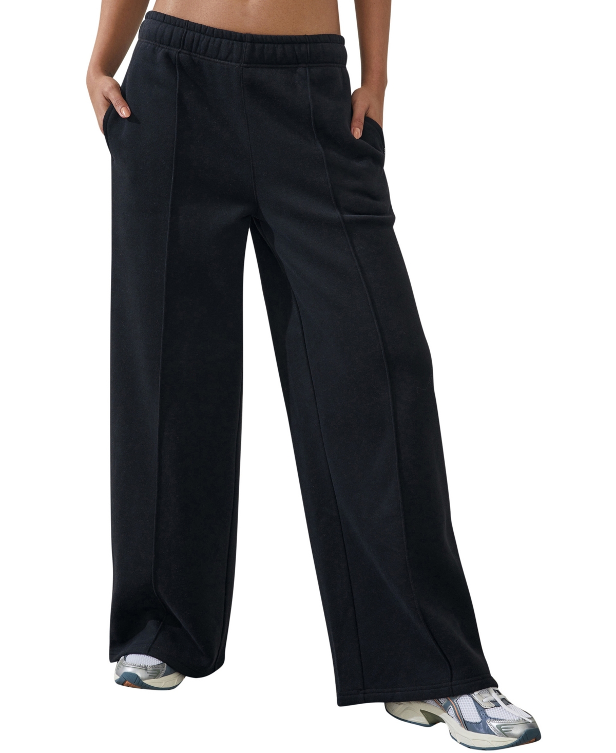 Cotton On Women's Plush Wide Leg Trackpants In Blue