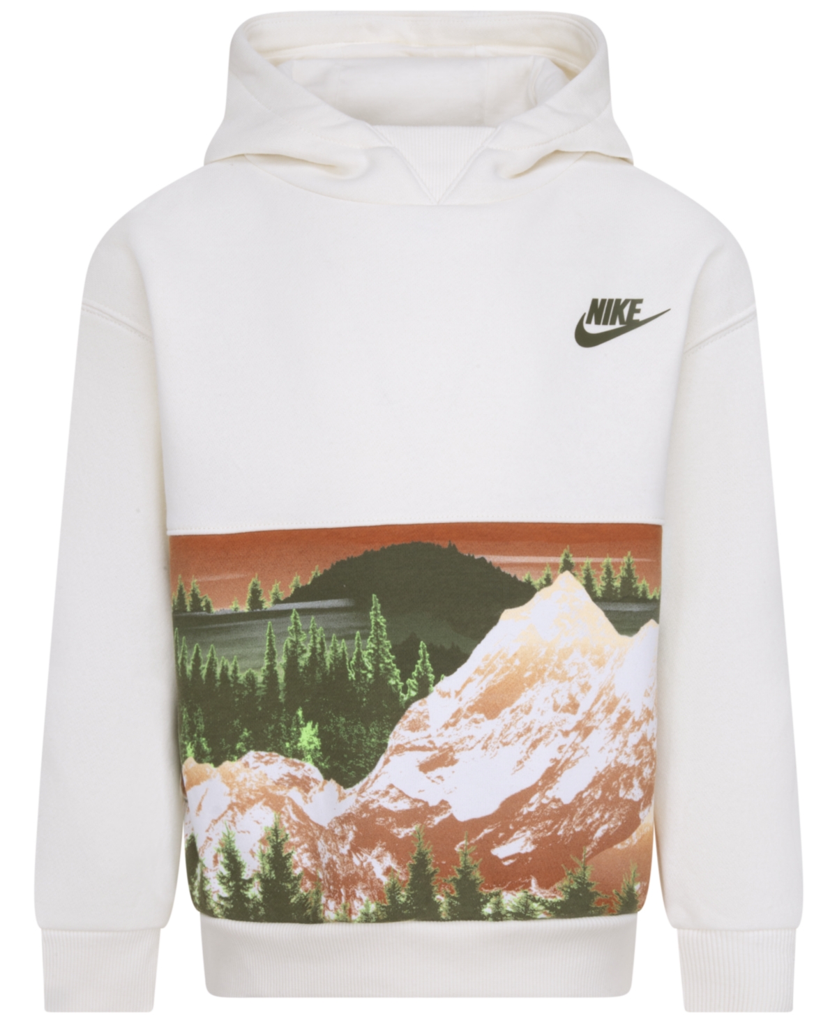 Nike Sportswear Snow Day Fleece Printed Pullover Little Kids Hoodie In Brown