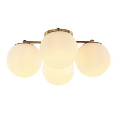 Orly Bohemian Farmhouse Ironfrosted Glass LED Semi Flush Mount