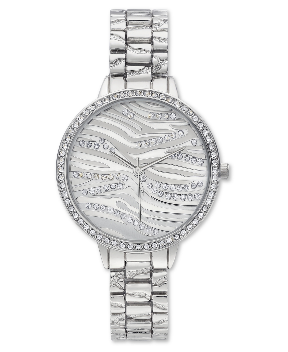 Inc International Concepts Women's Crystal Bracelet Watch 38mm, Created For Macy's In Silver