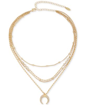 Layered Chain Crescent Horn Women's Necklace