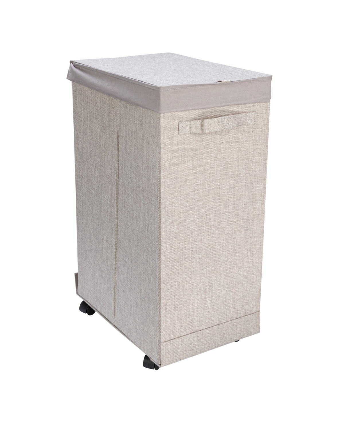 Household Essentials Narrow Collapsible Laundry Hamper With Liner And Lid In Silver
