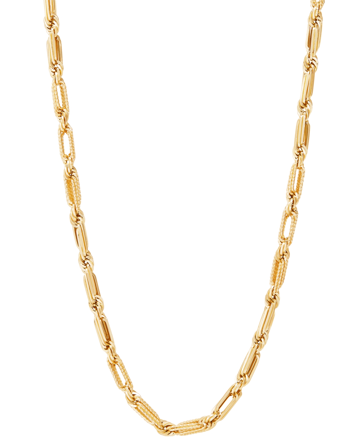 Macy's Polished Double Link Chain Necklace In 14k Yellow Gold, 18"