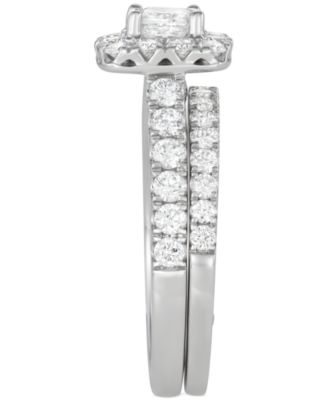 Diamond Princess Halo Bridal Set (2 ct. t.w.) in 18k White Gold