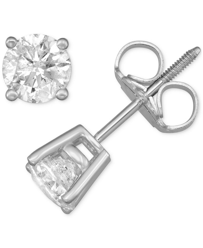 Macy's Diamond Screw Back Stud Earrings (3/4 ct. t.w.) in 14k White