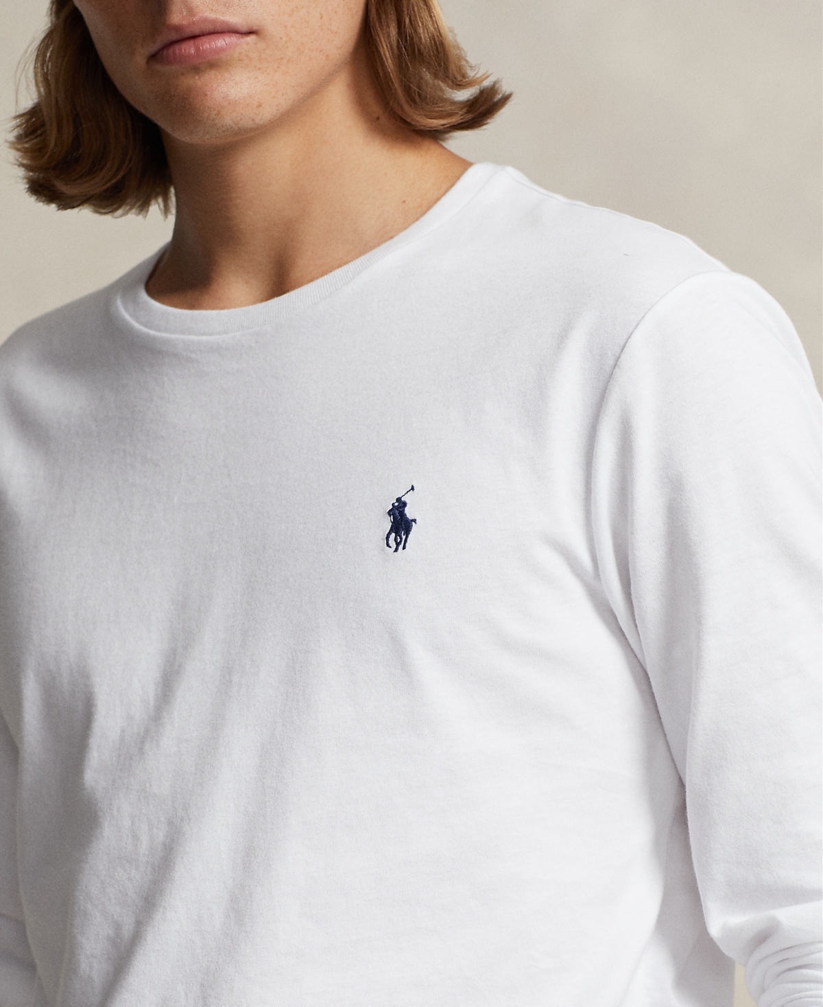 Polo Ralph Lauren Men's Classic-fit Jersey Long-sleeve T-shirt In White