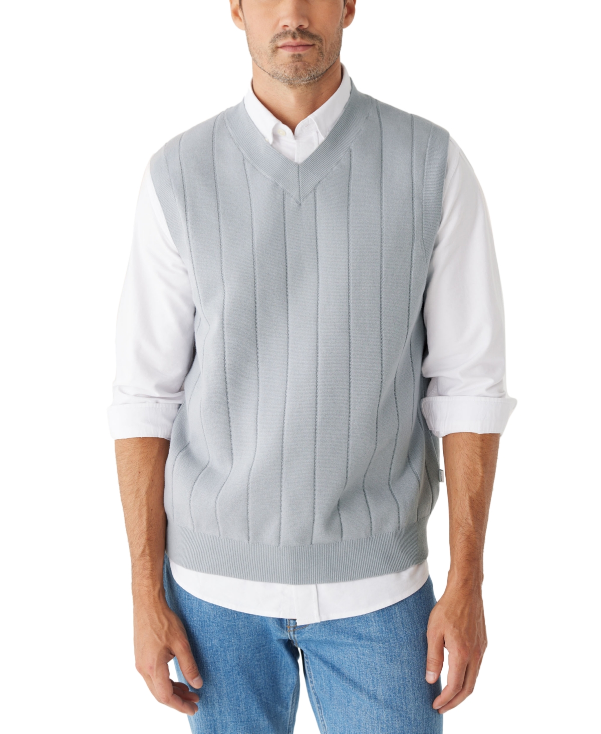 Men's Cotton V-Neck Sweater Vest - Quarry