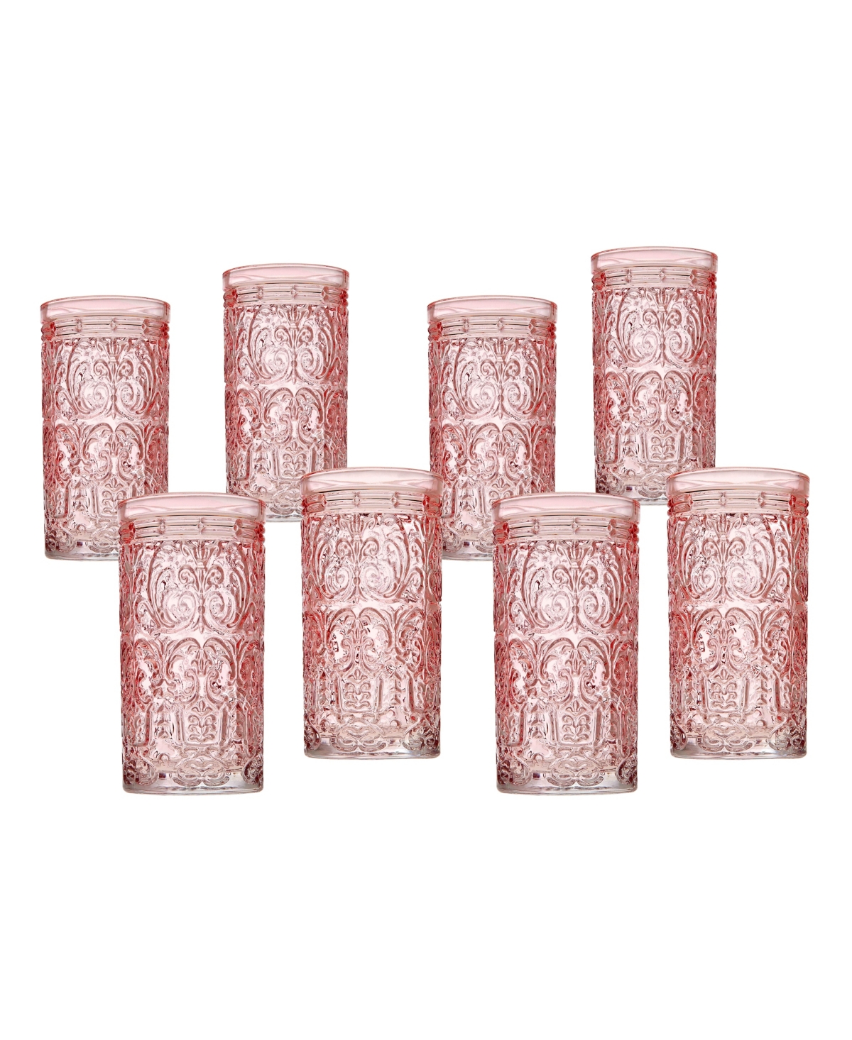 Godinger Jax Highball Glasses, Set Of 8 In Pink