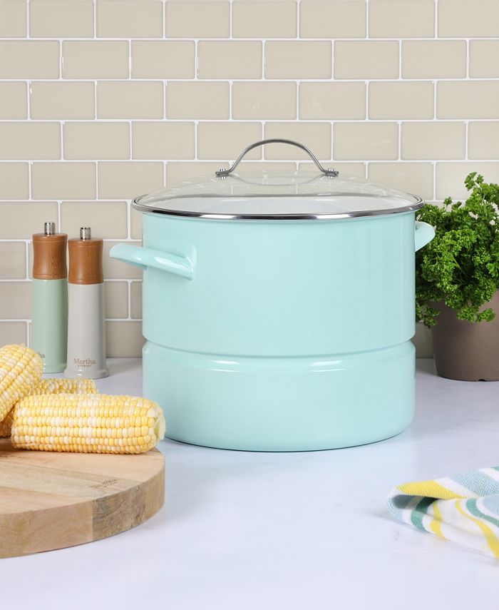 Martha Stewart Collection Thayer Enamel On Steel 16 Quart Steamer Pot