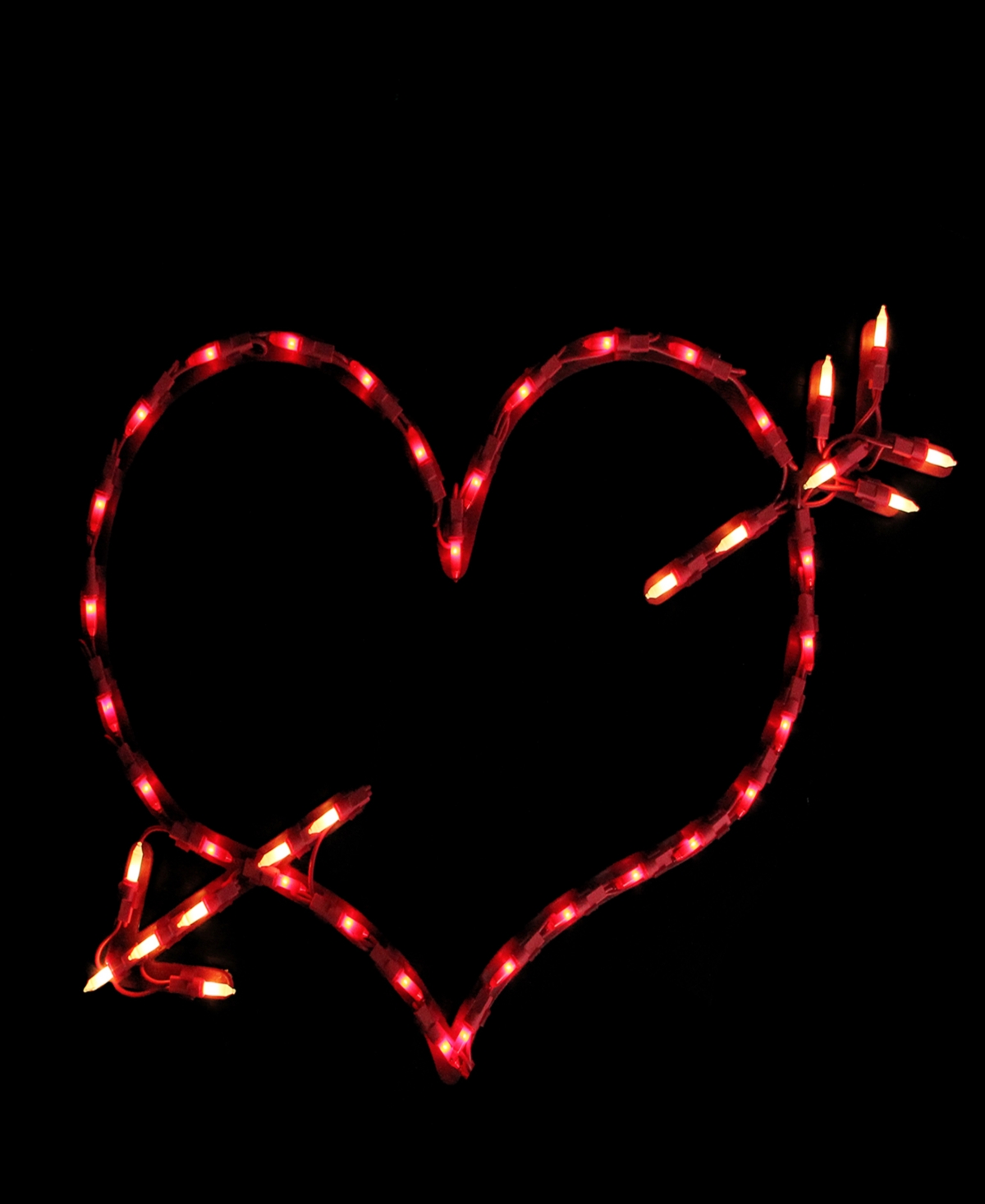 Northlight 17" Lighted Heart With Arrow Valentine's Day Window Silhouette Decoration In Red