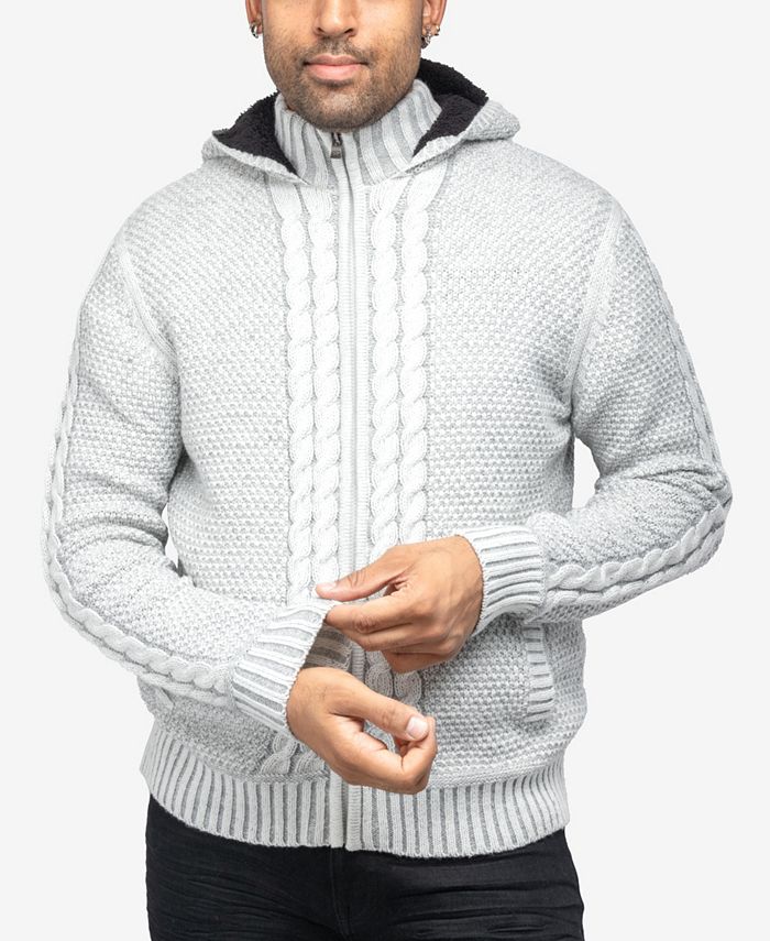 X-Ray Men's Hooded Full-Zip High Neck Sweater Jacket - Macy's