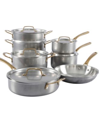 Martha Stewart Collection - 12-Pc. Stainless Steel Cookware Set