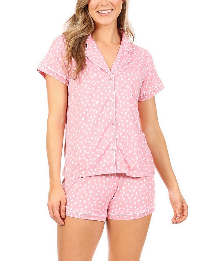 MOOD Pajamas Ultra Soft Notch Collar Women's Pajama Set - Macy's