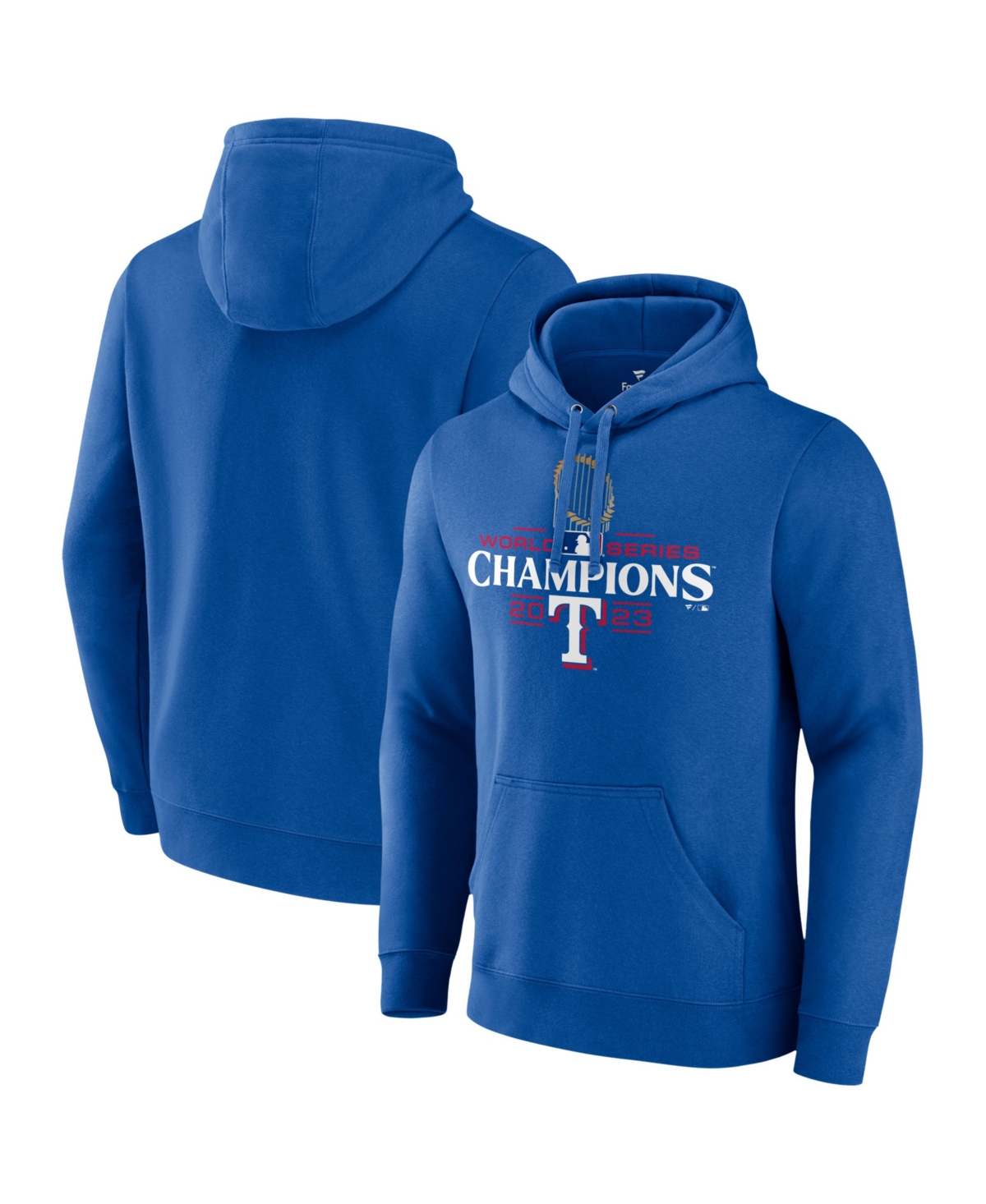 Shop Fanatics Men's  Royal Texas Rangers 2023 World Series Champions Logo Pullover Sweatshirt