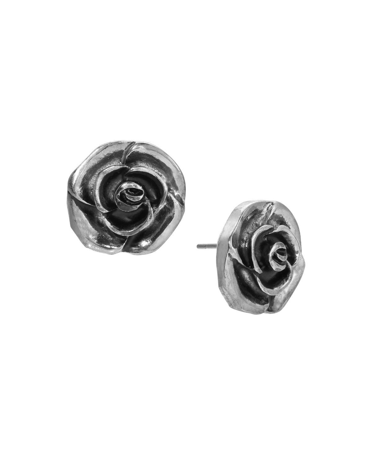 2028 Silver-tone Flower Stud Earrings In Gray