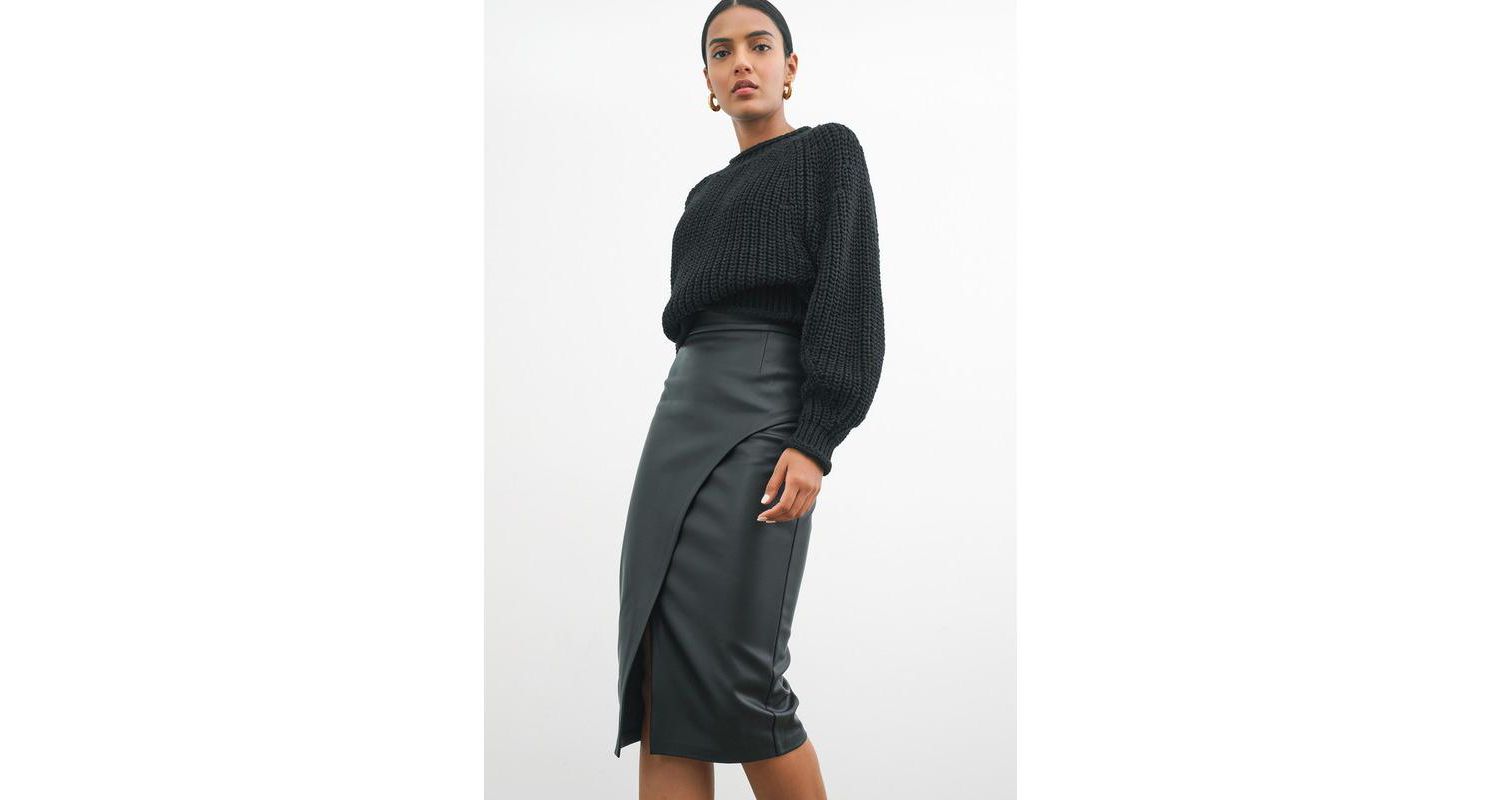 Women's Nyssa Knee-Length Wrap Pencil Skirt