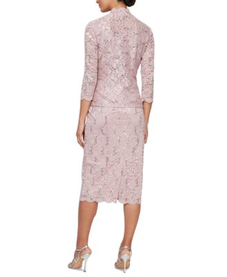 Women's 2-Pc. Lace Jacket & Midi Dress Set