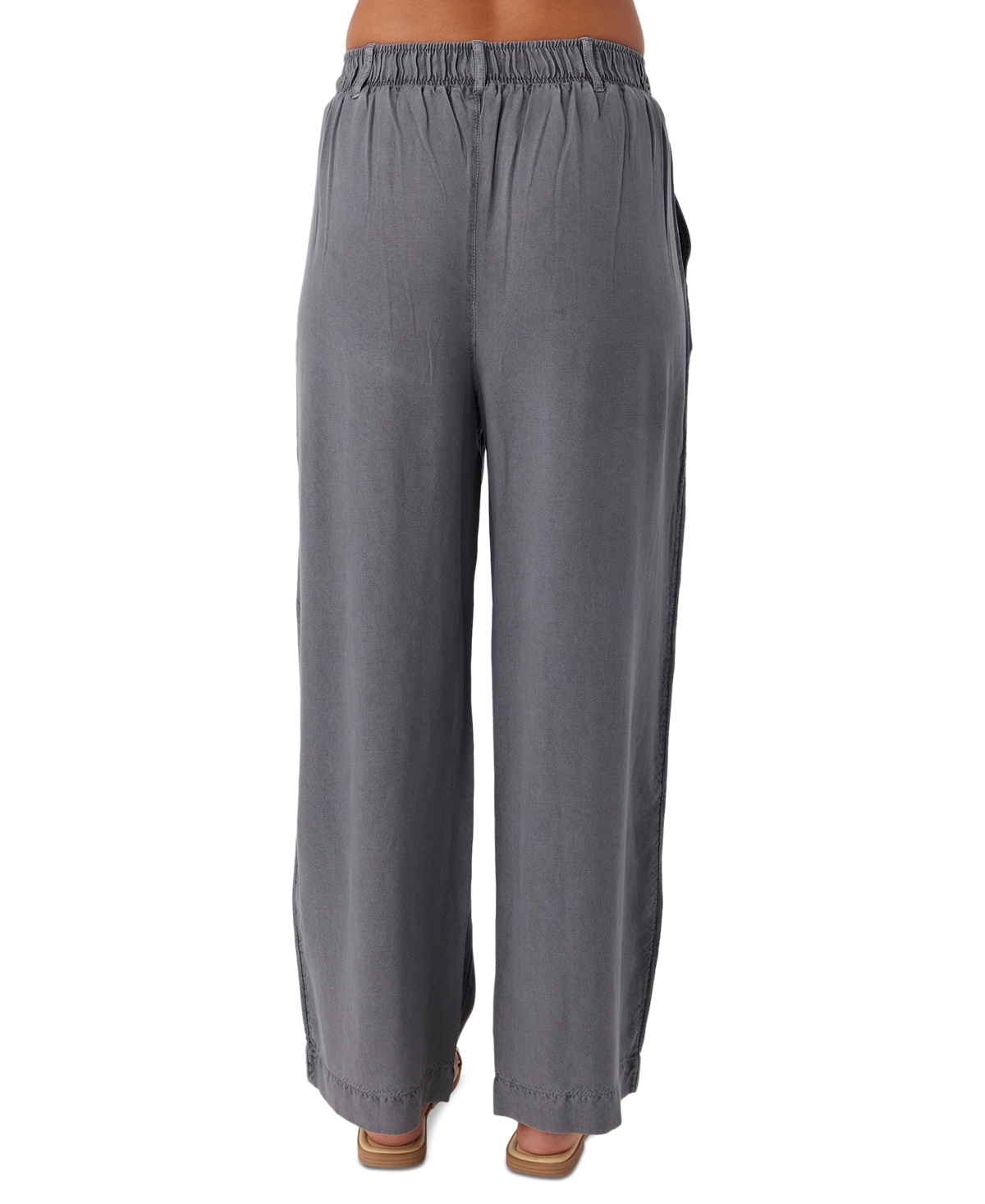 Shop O'neill Juniors' Rowan Linen Blend Pants In Washed Black