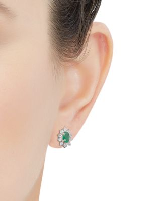 Sapphire (1-1/3 ct. t.w.) and Diamond Accent Stud Earrings in 10k White Gold (Also in Emerald)