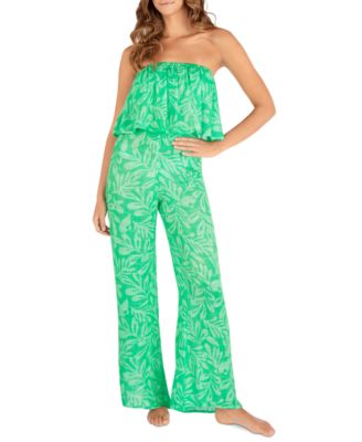 Shop Hurley Juniors Marina Strapless Cover Up Top Pull On Pants In Jade