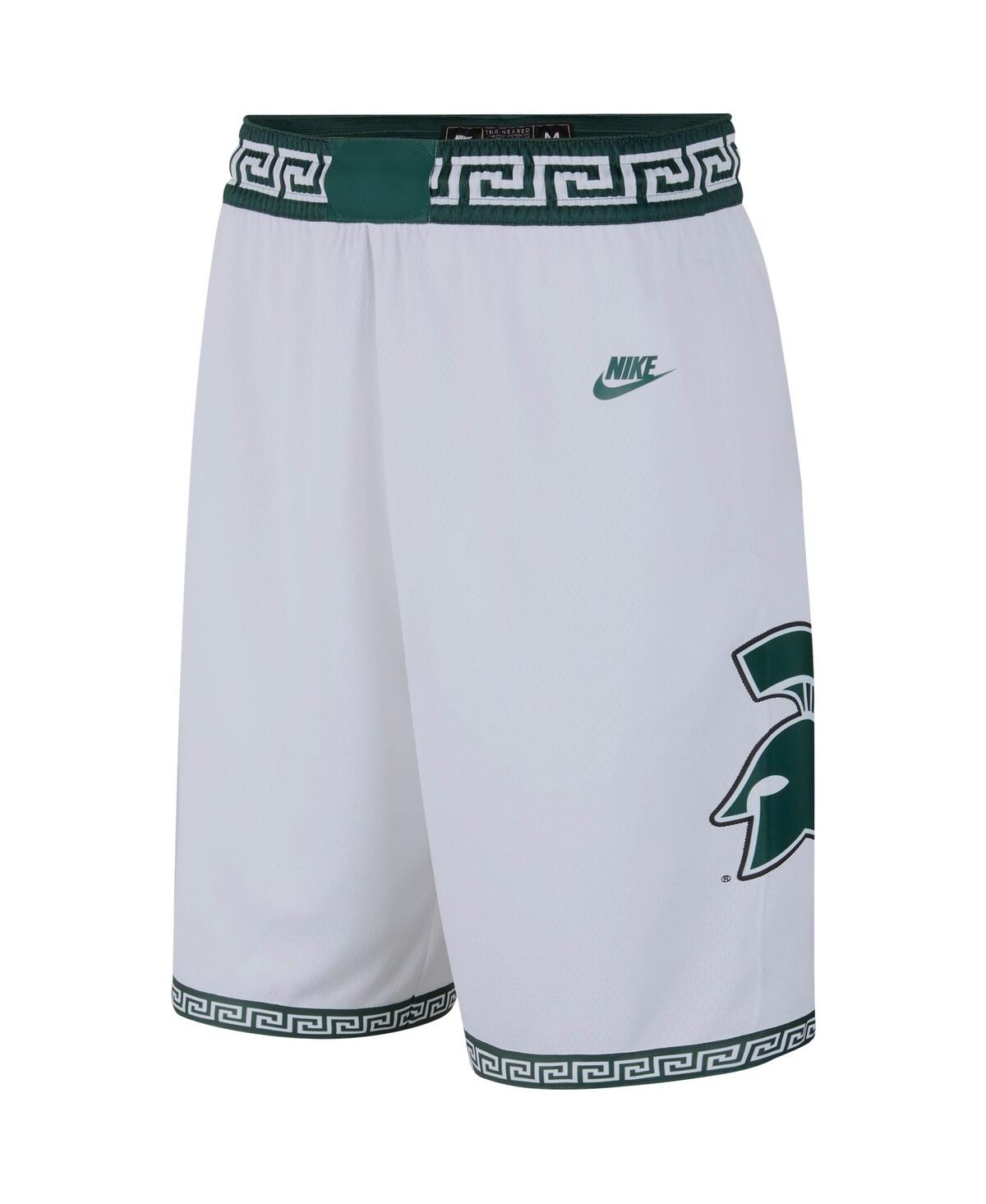 Shop Nike Men's  White Michigan State Spartans Limited Retro Basketball Shorts