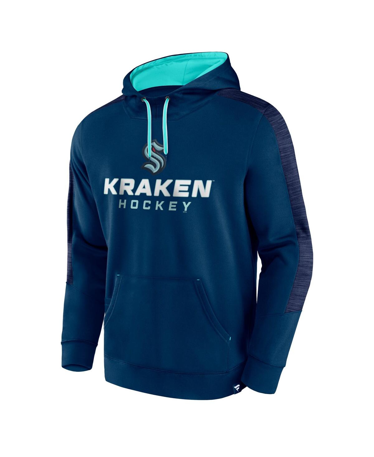 Men's FanaticsSeattle Kraken Make the Play Pullover Hoodie - Deep Sea Blue