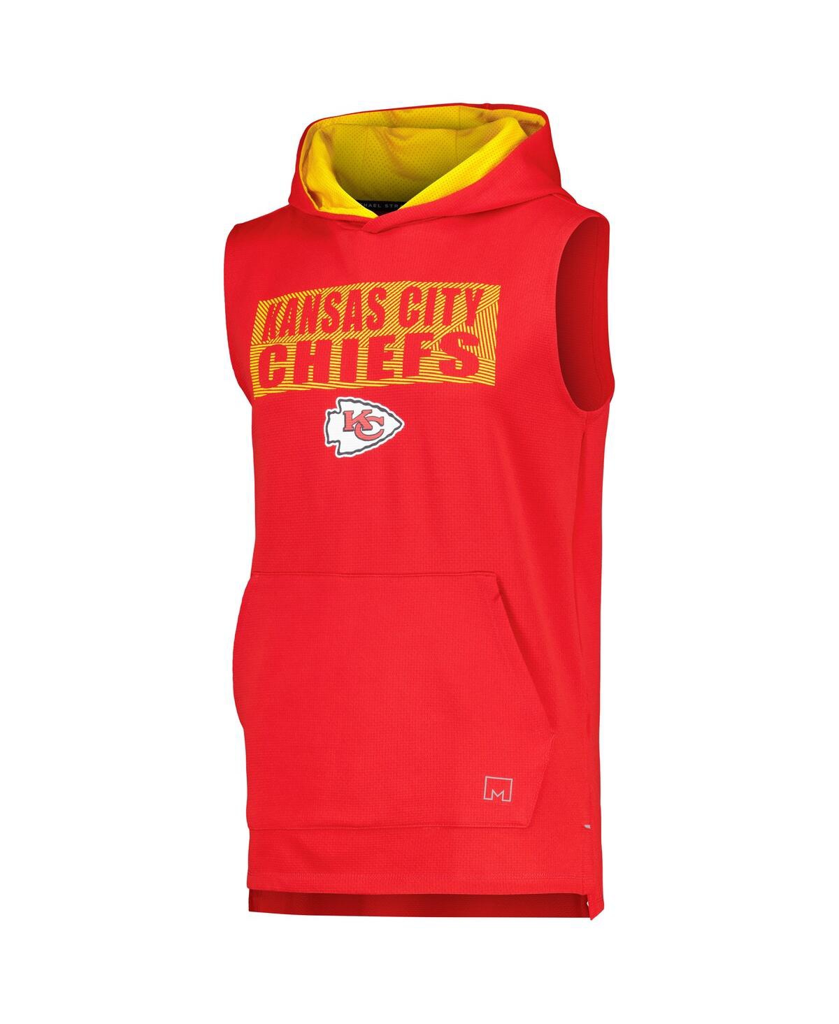 Shop Msx By Michael Strahan Men's  Red Kansas City Chiefs Marathon Sleeveless Pullover Hoodie