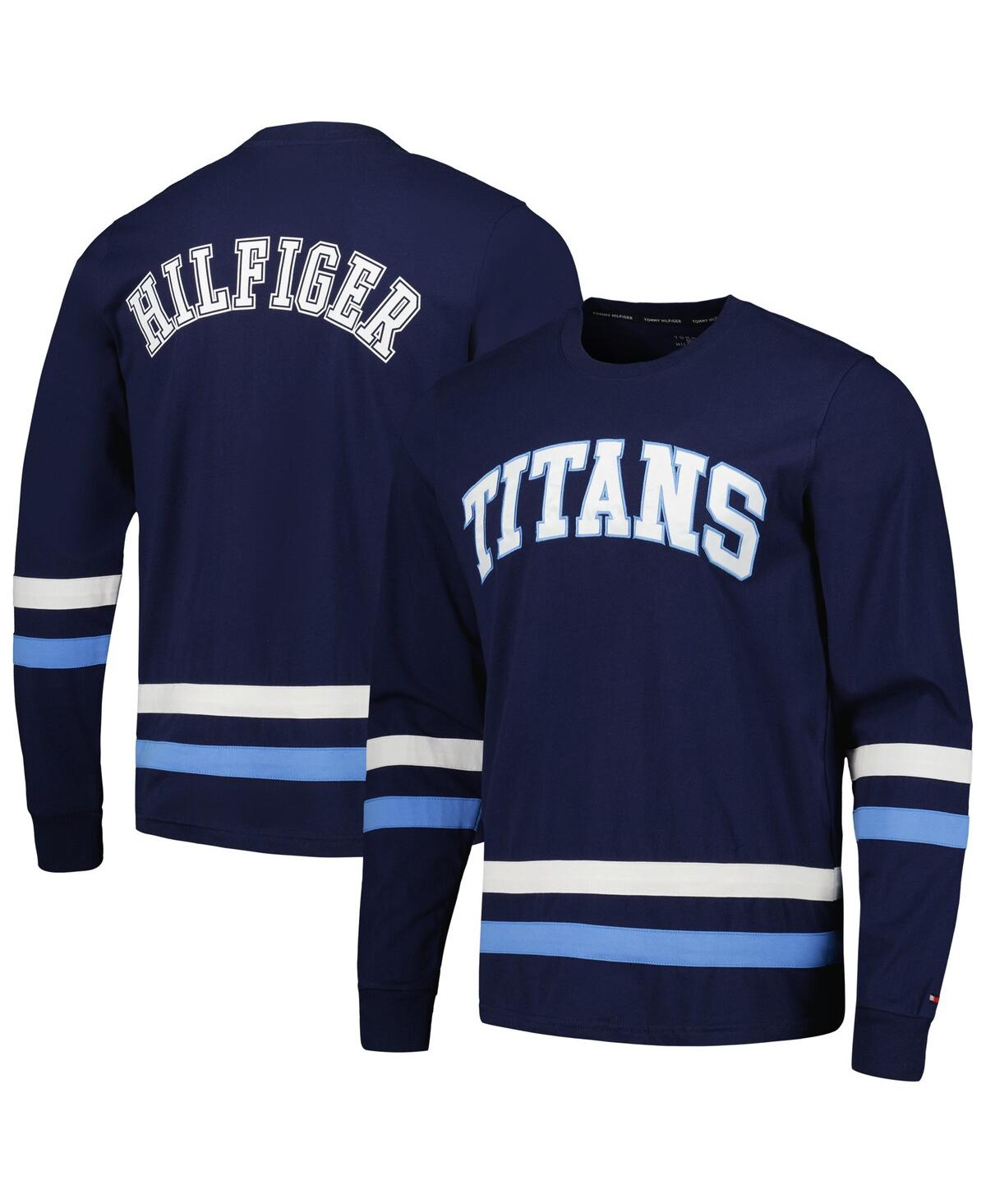 Shop Tommy Hilfiger Men's  Navy, Light Blue Tennessee Titans Nolan Long Sleeve T-shirt In Navy,light Blue