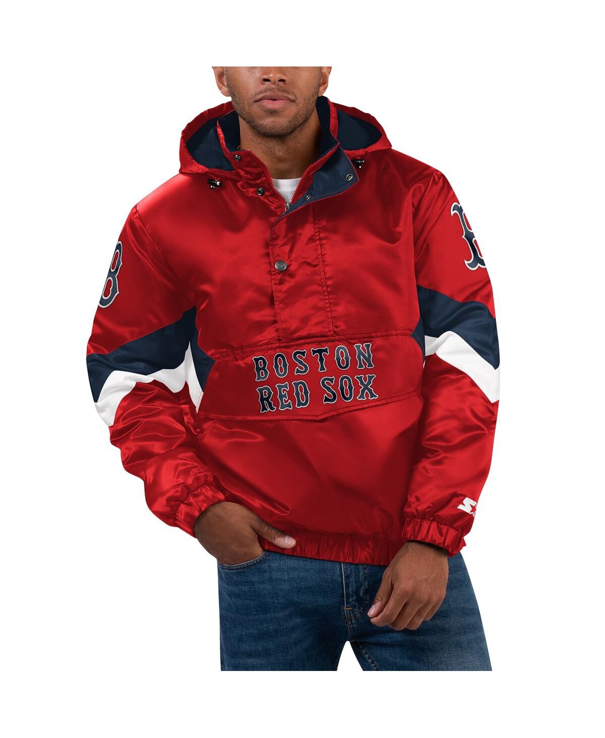 Shop Starter Men's  Red Boston Red Sox Force Play Ii Half-zip Hooded Jacket