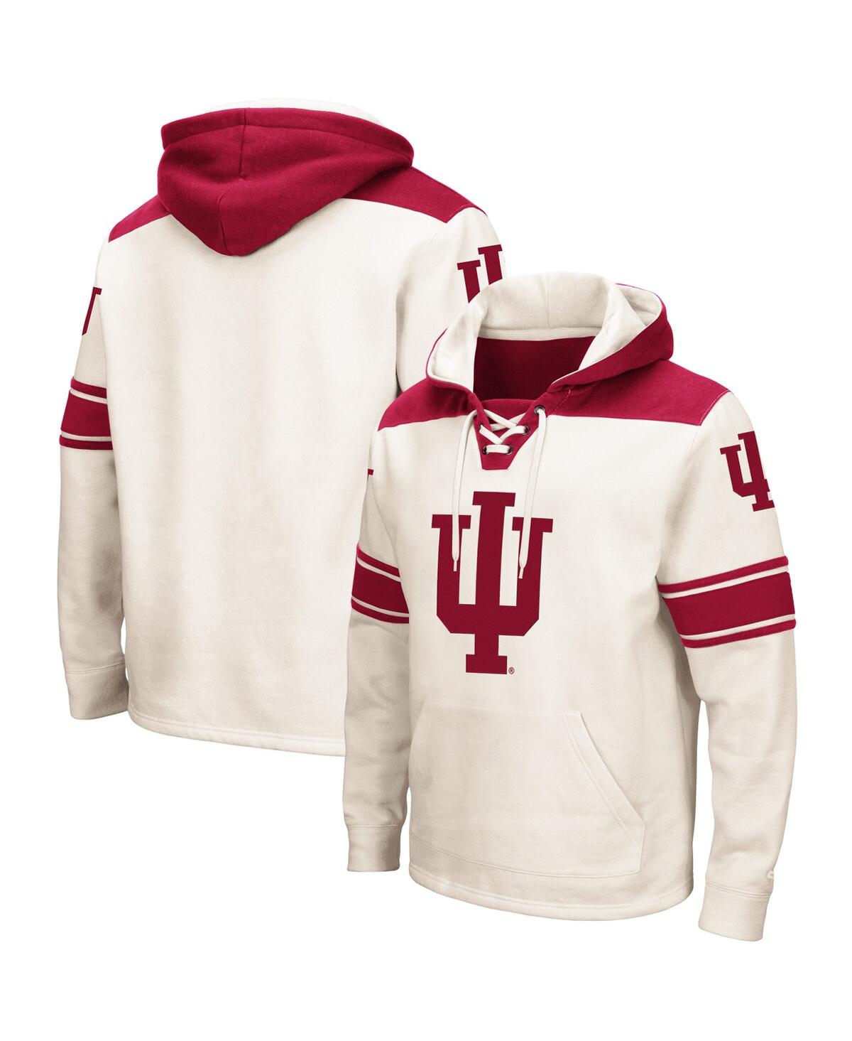 Colosseum Men's  Cream Indiana Hoosiers 2.0 Lace-up Pullover Hoodie