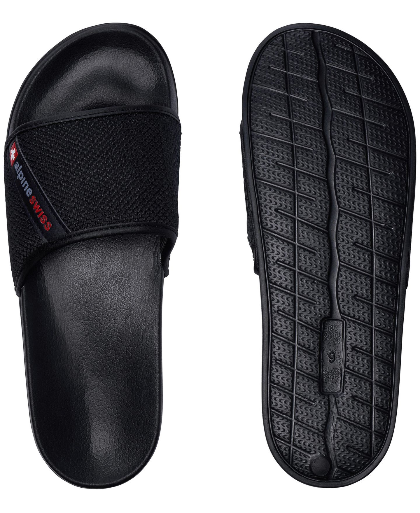 Мужские сандалии Alpine Swiss Athletic Comfort Slide Sandals EVA Flip Flops Foam, цвет: Чёрный — фото 25
