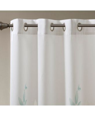 Cecily Burnout Printed 2 Sheer Window Curtain, 84 inches long 2 Curtain Panels set, Width 50 curtains sheer for Bedroom and Living Room, Easy To Hang, Fits up to 1.25" Diameter Rod Grey sheer curtains