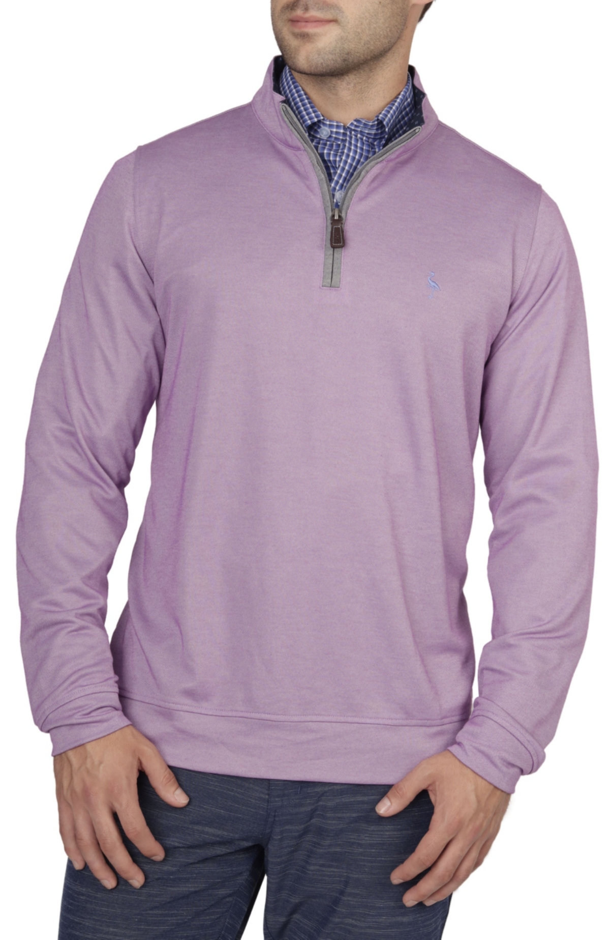 TAILORBYRD MENS SOLID MODAL QZIP PULLOVER SWEATER