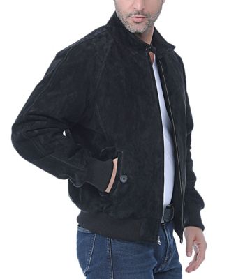 Landing Leathers Men WWII Suede Leather Bomber Jacket - Tall